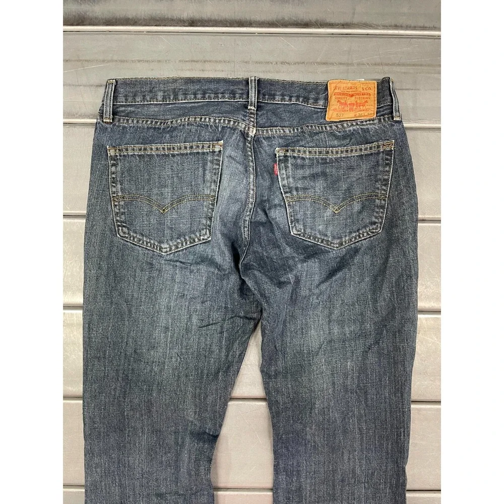 VTG Levis 527 Jeans Mens 36X32  Blue Medium Wash Denim Slim‎ Bootcut 100% Cotton